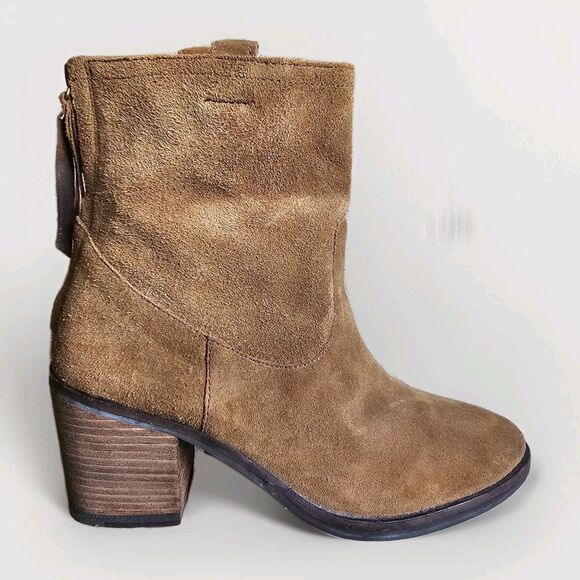 Sam Edelman Farrell Suede Ankle Boots Womens Size 6.5 Heel brown Bootie Fall - Picture 1 of 7